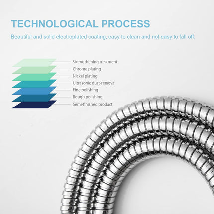 Shower Hose, 48 Inch Bidet Hose High Pressure Explosion Proof Toilet Hose for Bidet Sprayer Stainless Steel Electroplating Handheld Shower Hose Flex Hoses with Woven Inner Tube, Chrome.