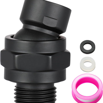 Shower Head Swivel Ball Adapter, All Metal Adjustable Shower Arm Extension Connector Universal Showering Component Solid Brass, Matte Black.
