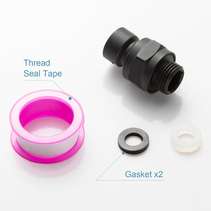 Shower Head Swivel Ball Adapter, All Metal Adjustable Shower Arm Extension Connector Universal Showering Component Solid Brass, Matte Black.