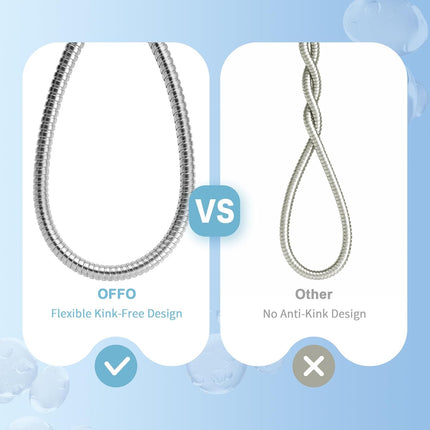 Shower Hose, 120 in Kink Free Stainless Steel Extra Long Shower Hose Replacement, Flexible Handheld Shower Head Hose Extension for Pet Bathing Cleaning, Nickel Gray.