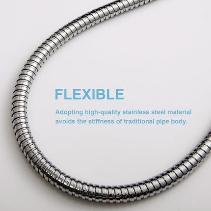 Shower Hose, 120 in Kink Free Stainless Steel Extra Long Shower Hose Replacement, Flexible Handheld Shower Head Hose Extension for Pet Bathing Cleaning, Nickel Gray.
