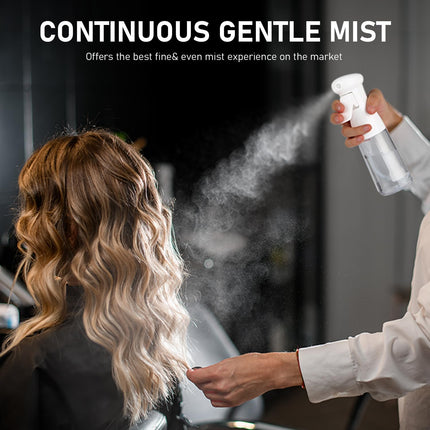Spray Bottle For Hair, Continuous Mister Empty Spray Bottles, Ultra Fine Mist Water Sprayer for Hairstyling, Cleaning, Plants, Pets, Barbers, Salons, Essential Oil Scents - 2 Pack 6.8 OZ.