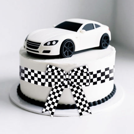 Black and White Checkered Ribbon - Racing Car Theme Black Grosgrain Buffalo Plaid Ribbon for Gift Wrapping, 1 in x 10 Yds White Gingham Ribbons for Crafts, Wreath, and Racing Cakes Decor.