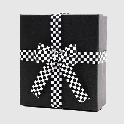 Black and White Checkered Ribbon - Racing Car Theme Black Grosgrain Buffalo Plaid Ribbon for Gift Wrapping, 1 in x 10 Yds White Gingham Ribbons for Crafts, Wreath, and Racing Cakes Decor.