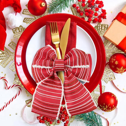 Christmas Ribbon Wired 2.5" x 30 Yards Red and White Ribbon for Christmas Tree Ribbon 6 Rolls Red White Wired Candy Cane Ribbons for Crafts Gift Wrapping Wreath Holiday Decor.