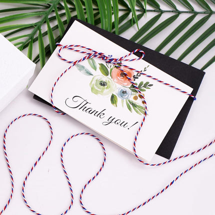 Cotton Twine Red White and Blue Twine String 2mm Thick 328 Feet Bakers Cotton String for Patriotic Day Gift Wrapping DIY Crafts and Floral Bouquet.