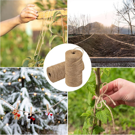 Twine String 1312 Feet Long Jute Twine Hemp Rope for Gardening Crafts Giftwares Wrapping Packing Wedding Decor, Brown 2 Rolls.