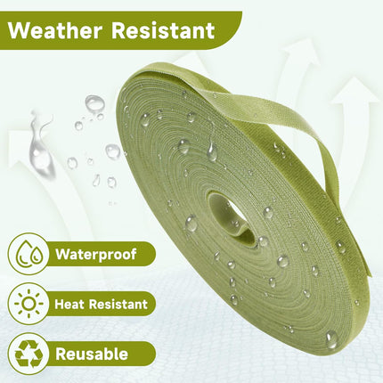 Garden Ties Plant Tape Ties Nylon Plant Tape Strap 65.6 Feet Plant Support Tape Reusable Garden Tape 1/2'' Army Green Plant Tape For Climbing Plants,Tomato,Vines,Cables,Flowers,Indoor Outdoor.