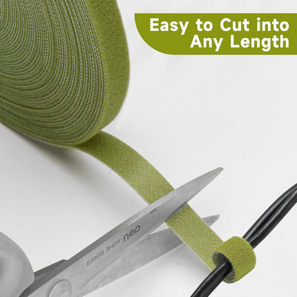 Garden Ties Plant Tape Ties Nylon Plant Tape Strap 65.6 Feet Plant Support Tape Reusable Garden Tape 1/2'' Army Green Plant Tape For Climbing Plants,Tomato,Vines,Cables,Flowers,Indoor Outdoor.