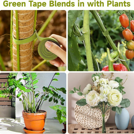 Garden Ties Plant Tape Ties Nylon Plant Tape Strap 65.6 Feet Plant Support Tape Reusable Garden Tape 1/2'' Army Green Plant Tape For Climbing Plants,Tomato,Vines,Cables,Flowers,Indoor Outdoor.