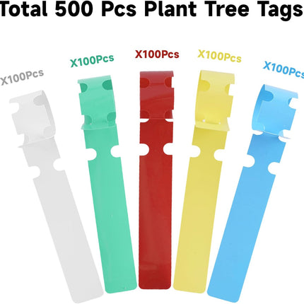 500 Pcs White Plastic Plant Tree Tags Nursery Garden Lables 2x20cm Wrap Around Hanging Tags Nursery Garden Stakes Large Writing Surface.