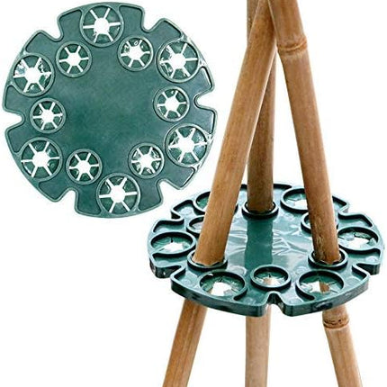 6 Pcs Bamboo Cane Holder Plastic Plant Cane Support Caps Holders for Climbing Plants Sweet Peas Beans Green.