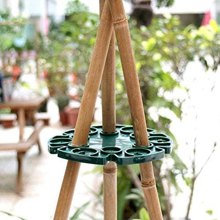 6 Pcs Bamboo Cane Holder Plastic Plant Cane Support Caps Holders for Climbing Plants Sweet Peas Beans Green.