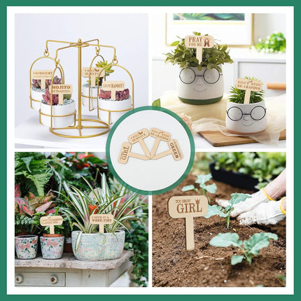Funny Plant Markers, 16Pcs Garden Labels, Gardening Gifts for Gardeners,Women,Funny Plant Labels for Pots.