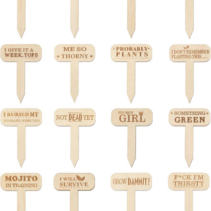 Funny Plant Markers, 16Pcs Garden Labels, Gardening Gifts for Gardeners,Women,Funny Plant Labels for Pots.