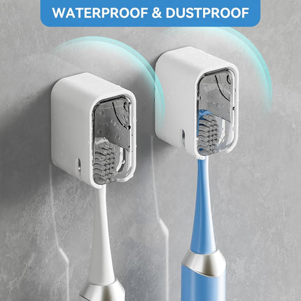 Toothbrush Holders for Bathroom【Innovation Single Slot Design】 2PCS Toothbrush Holder Wall Mounted with Cover for Shower, Single Toothbrush Dispenser Storage Organizer for Family & Travel.