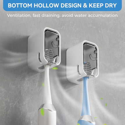 Toothbrush Holders for Bathroom【Innovation Single Slot Design】 2PCS Toothbrush Holder Wall Mounted with Cover for Shower, Single Toothbrush Dispenser Storage Organizer for Family & Travel.