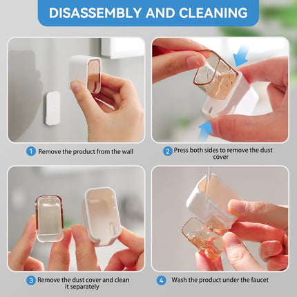 Toothbrush Holders for Bathroom【Innovation Single Slot Design】 2PCS Toothbrush Holder Wall Mounted with Cover for Shower, Single Toothbrush Dispenser Storage Organizer for Family & Travel.
