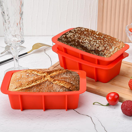 Silicone Mini Bread Loaf Pans for Baking, Small Loaf Pan Set of 4, 2.7x5.4 Inch Nonstick Bread Silicone Molds for Toast, Brownie, Loaf, Cake, Soaps.
