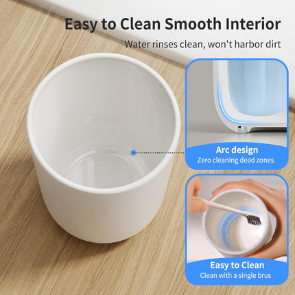 Toothbrush Cup 13oz 380ml, Unbreakable Reusable Bathroom Tumbler 2Pcs, Non-Slip Plastic Bathroom Cup Toothbrush Holders for Bathroom White.