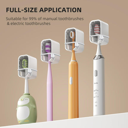 Toothbrush Cover Travel 2PCS, Stay Closed with Band Electric Toothbrush Covers Caps, Toothbrush Head Cover for Travel, Camping, Bathroom, Business, Grey.