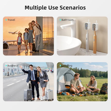 Toothbrush Cover Travel 2PCS, Stay Closed with Band Electric Toothbrush Covers Caps, Toothbrush Head Cover for Travel, Camping, Bathroom, Business, Grey.