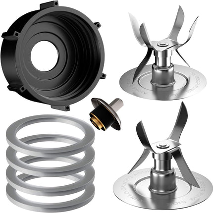 8 Pieces Replacement Part Ice Blades 4961 4980 Jar Bottom Cap 4902 Rubber Gaskets and Coupling Stud Slinger Pin Kit Compatible with Oster & Osterizer Blender Accessories.