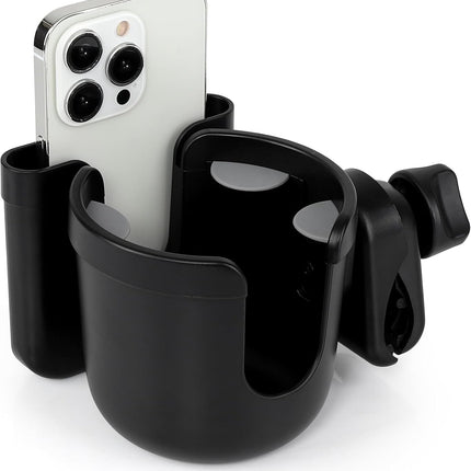 2-in-1 Walker Cup Holder with Phone Holder, Wheelchair Cup Holder, Rollator Cup Holder, Cup Phone Holder for Walker, Wheelchair, Rollator, Mobility Scooter.