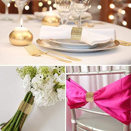 100pcs Napkin Rings, Gold Napkin Rings Buckles for Table Decorations, Wedding, Dinner, Party, DIY Decoration.