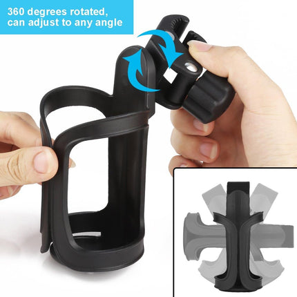 Bike Cup Holder, Bike Water Bottle Holders, Universal 360 Degrees Rotation Cup Holder for Bicycle, Stroller, Scooter, Walker, Wheelchair, Bike Bottle Holders for Kids Adults, 1 Pack.