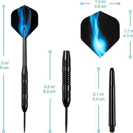 Darts Metal Tip Set, 12 Pack Steel Tip Darts Darts Set 24Grams Professional Metal Darts.