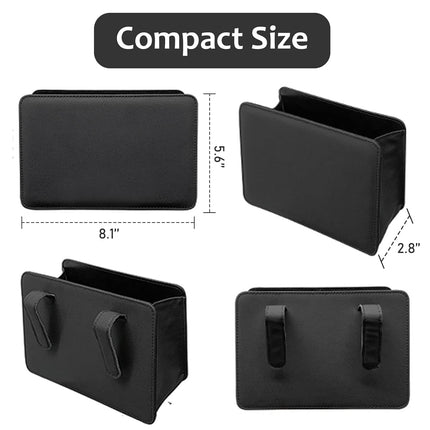 Car Trash Can, Leather Vehicle Trash Bin Car Dustbin Garbage Organizer Holder with 30 Pcs Trash Bags, Foldable Hanging Mini Cars Storage Bag Container for Auto, SUV (Black).
