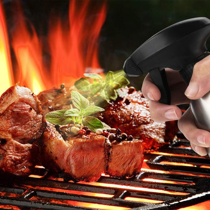 Olive Oil Sprayer, Vinegar Sprayer Dispenser, Safety Exquisitely Stainless Steel Container Seasoning Kitchenware Tools for BBQ, Cooking, Frying and Grilling (17oz (500ML)).
