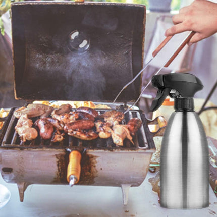 Olive Oil Sprayer, Vinegar Sprayer Dispenser, Safety Exquisitely Stainless Steel Container Seasoning Kitchenware Tools for BBQ, Cooking, Frying and Grilling (17oz (500ML)).