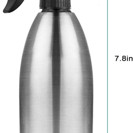 Olive Oil Sprayer, Vinegar Sprayer Dispenser, Safety Exquisitely Stainless Steel Container Seasoning Kitchenware Tools for BBQ, Cooking, Frying and Grilling (17oz (500ML)).