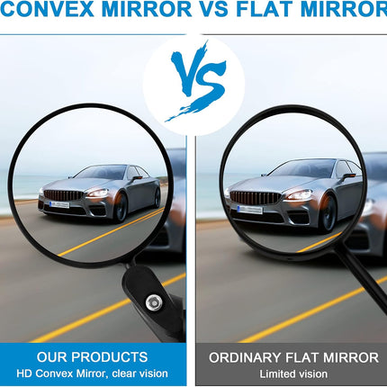 2pcs Bike Mirror, Bar End Bicycle Riding Rearview Mirrors for Handlebars, Adjustable 360 Degree Rotatable Convex Mirror for Mountain Road Bikes.