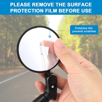 2pcs Bike Mirror, Bar End Bicycle Riding Rearview Mirrors for Handlebars, Adjustable 360 Degree Rotatable Convex Mirror for Mountain Road Bikes.