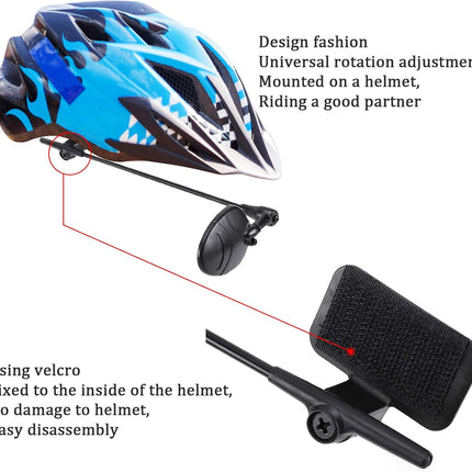 2 Pack Bike Helmet Mirror, 360 Degree Adjustable Lightweight Bicycle Cycling Rear View Helmet Mirror for Cycling, Cycling Accessories.