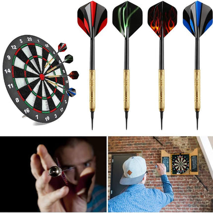 12 Pcs Darts Plastic Tip, Soft Tip Darts Set, 14g Plastic Tipped Dart, Attach Extra 36 Black 2BA Replacement Tips, Soft Tip Darts for Electronic/Plastic Dartboard.