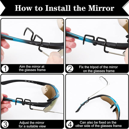 2pcs Bike Eyeglass Mirror, 360 Degree Adjustable Bicycle Cycling Rear View Wide Angle Mirror, Riding Accessories.