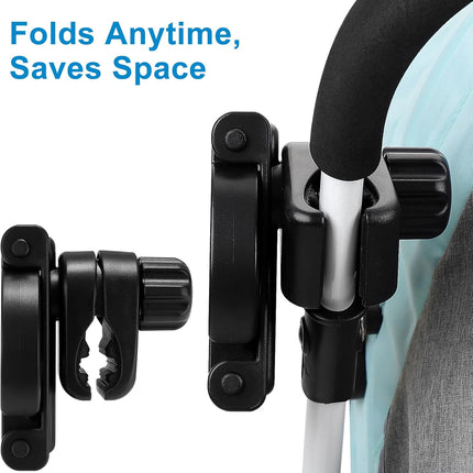 Stroller Cup Holder, Foldable Universal Cup Holder, 360 ° Rotatable Bottle Holder for Stroller, Bike, Wheelchair, Walker, Scooter.