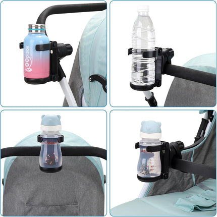 Stroller Cup Holder, Foldable Universal Cup Holder, 360 ° Rotatable Bottle Holder for Stroller, Bike, Wheelchair, Walker, Scooter.