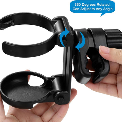 Stroller Cup Holder, Foldable Universal Cup Holder, 360 ° Rotatable Bottle Holder for Stroller, Bike, Wheelchair, Walker, Scooter.