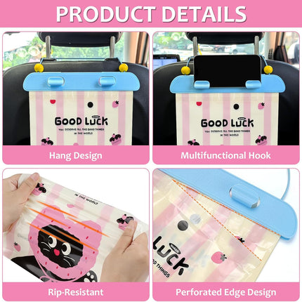 Disposable Car Trash Bag, 20 Pcs Car Garbage Bag Hanging Vehicle Trash Can Auto Rubbish Pouch Dustbin Bags Garbage Container Car Accessories, Leakproof, Smellproof, Portable for Women & Adults.
