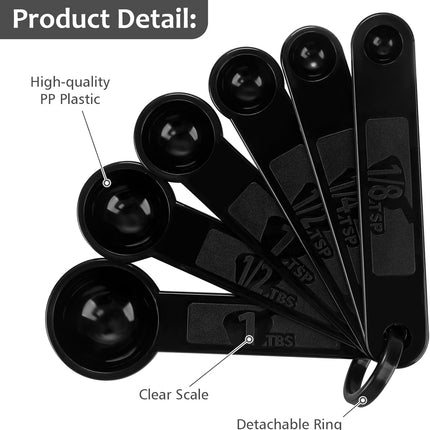 Measuring Cups & Spoons Set, Plastic Cooking Baking Tools Measuring Spoons Cups, 11 Piece Different Capacities Tablespoons Kitchen Gadgets Nesting Measure Sets for Dry Liquid Ingredients.
