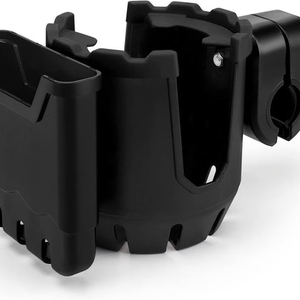 Stroller Cup Holder with Phone Holder, Universal Cup Holder, 2-in-1 Cup Phone Holder for Stroller, Bike, Walker, Wheelchair.