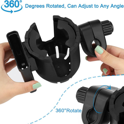 Stroller Cup Holder with Phone Holder, Universal Cup Holder, 2-in-1 Cup Phone Holder for Stroller, Bike, Walker, Wheelchair.