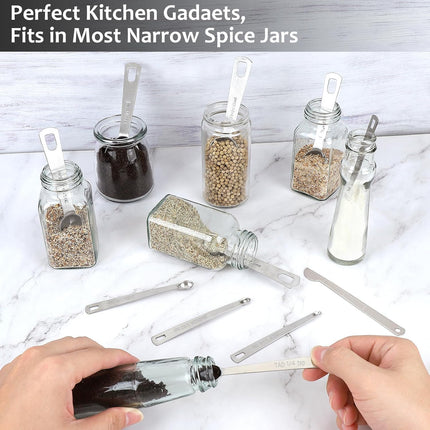 Stainless Steel Measuring Spoons Set with Leveler, 10 Pcs Mini Stackable Teaspoon & Tablespoon for Baking & Cooking, Kitchen Gadgets for Small Amount of Dry or Liquid Ingredients and Spices.