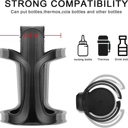 Universal Stroller Cup Holder Bundle Set, Bike Cup Holder, Drinks Holder for Stroller, Bicycle, Wheelchair, Walker, Scooter.
