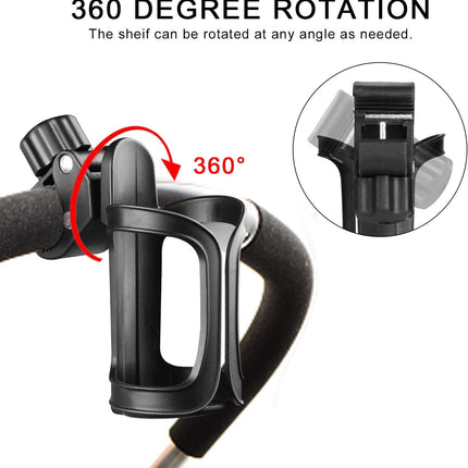 Universal Stroller Cup Holder Bundle Set, Bike Cup Holder, Drinks Holder for Stroller, Bicycle, Wheelchair, Walker, Scooter.